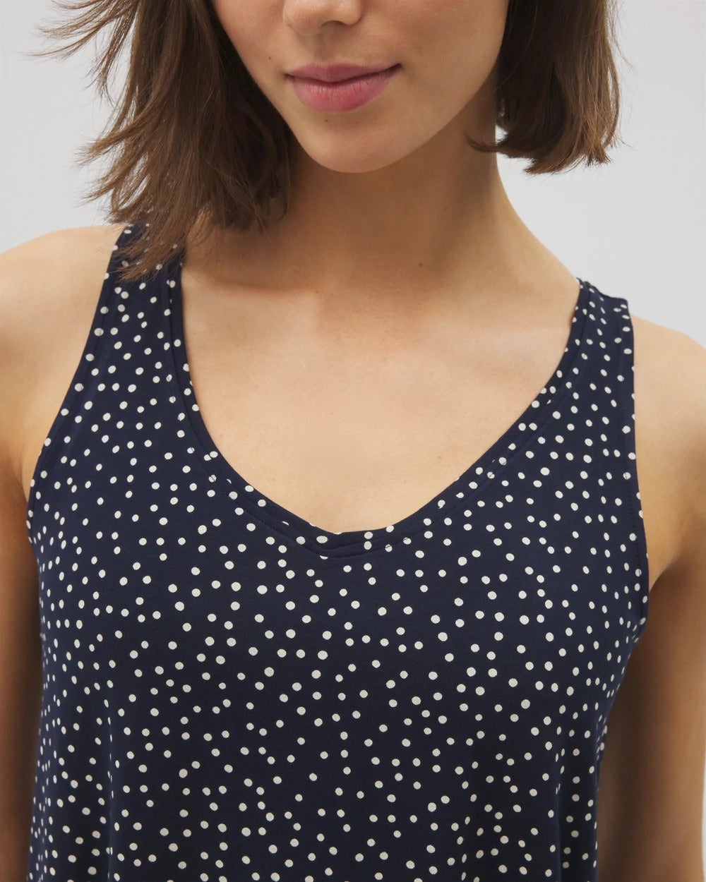 DOT OBSESSED NAVY Printed V-Neck Pajama Tank
