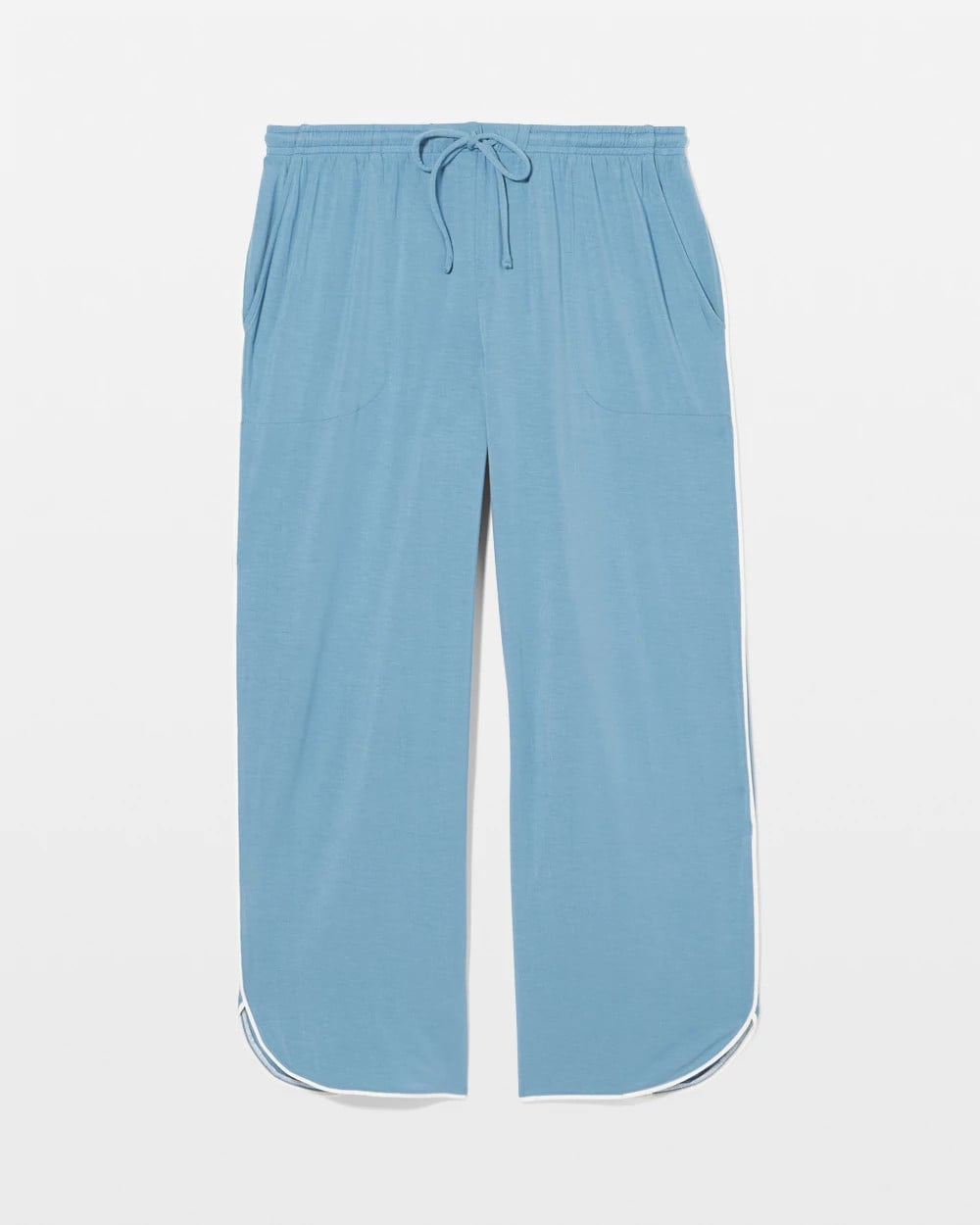 BLUE HEAVEN Solid Piped Crop Pajama Pant