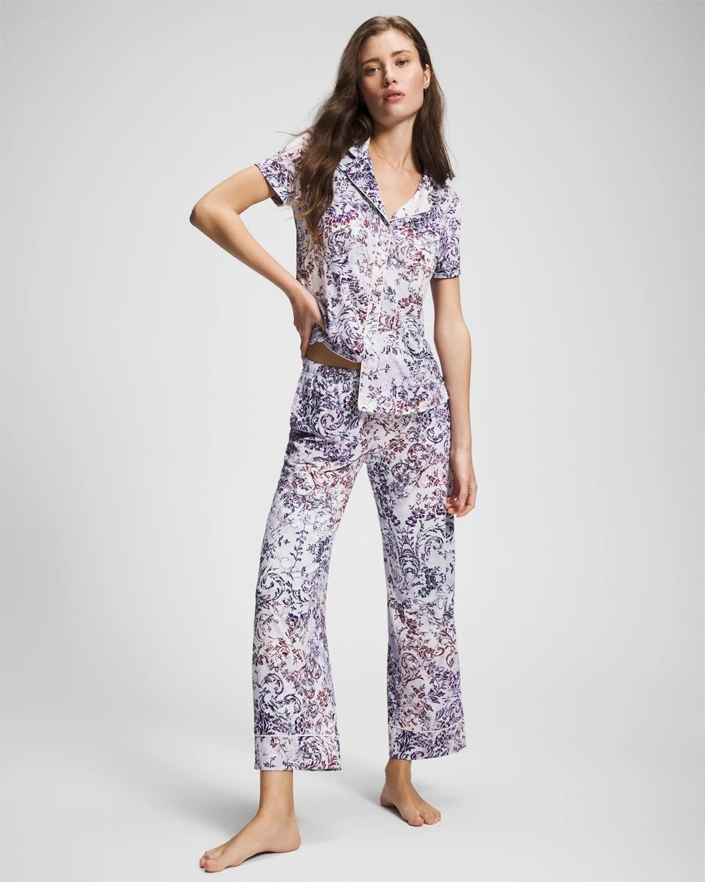 LACE HARMONY LILAC Printed Pajama Pants