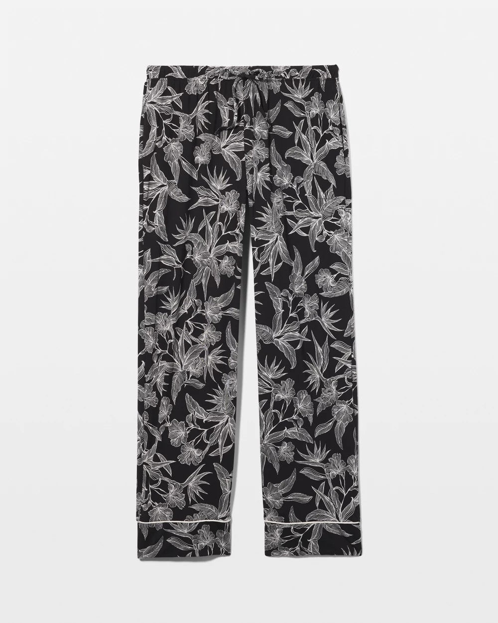 PLUMERIA BLOOMS BLK CH Printed Pajama Pants