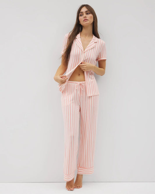SUNNY STRIPES CHAMPAGNE Printed Pajama Pants