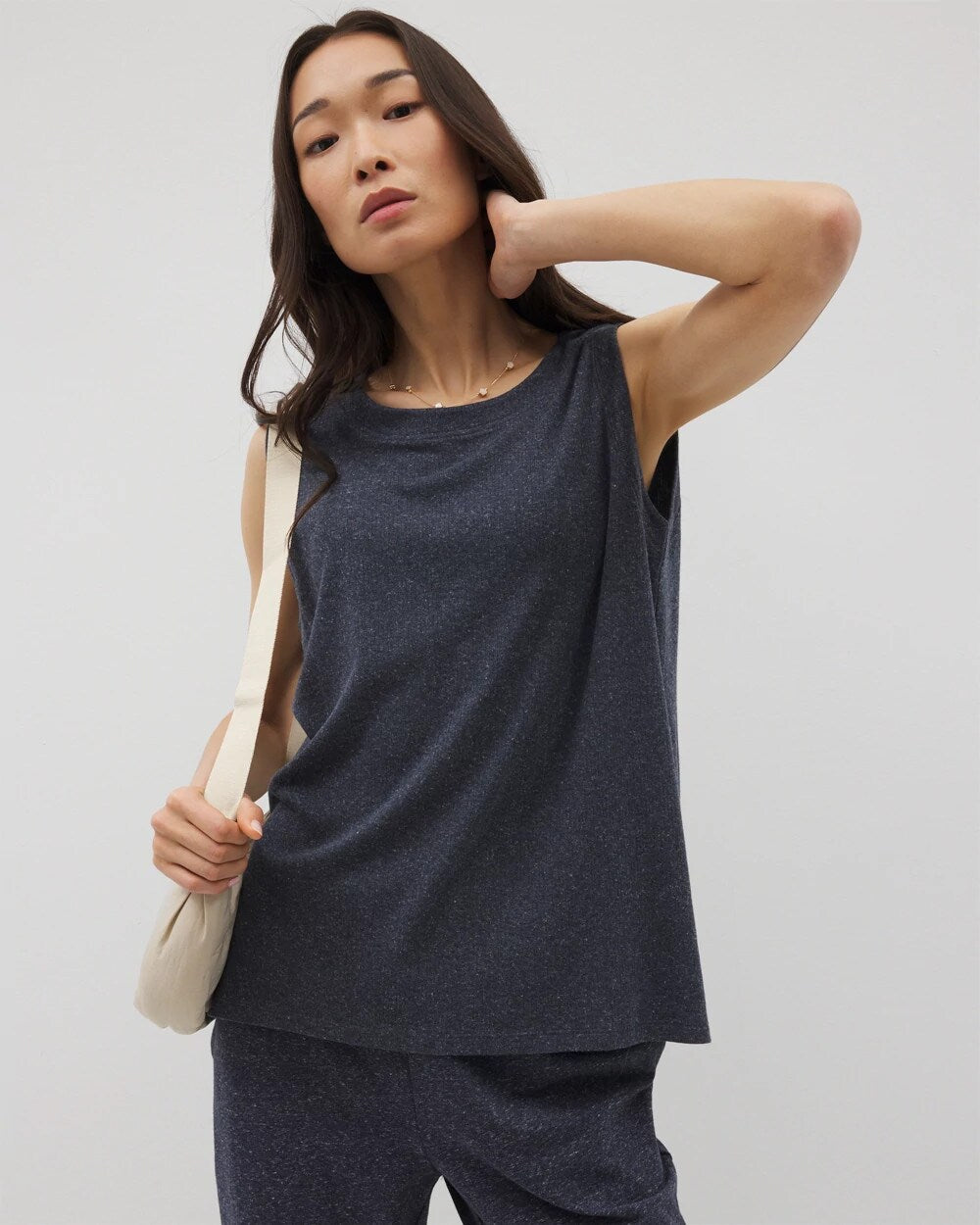 HEATHER ECLIPSE Rib Knit Sleeveless Top
