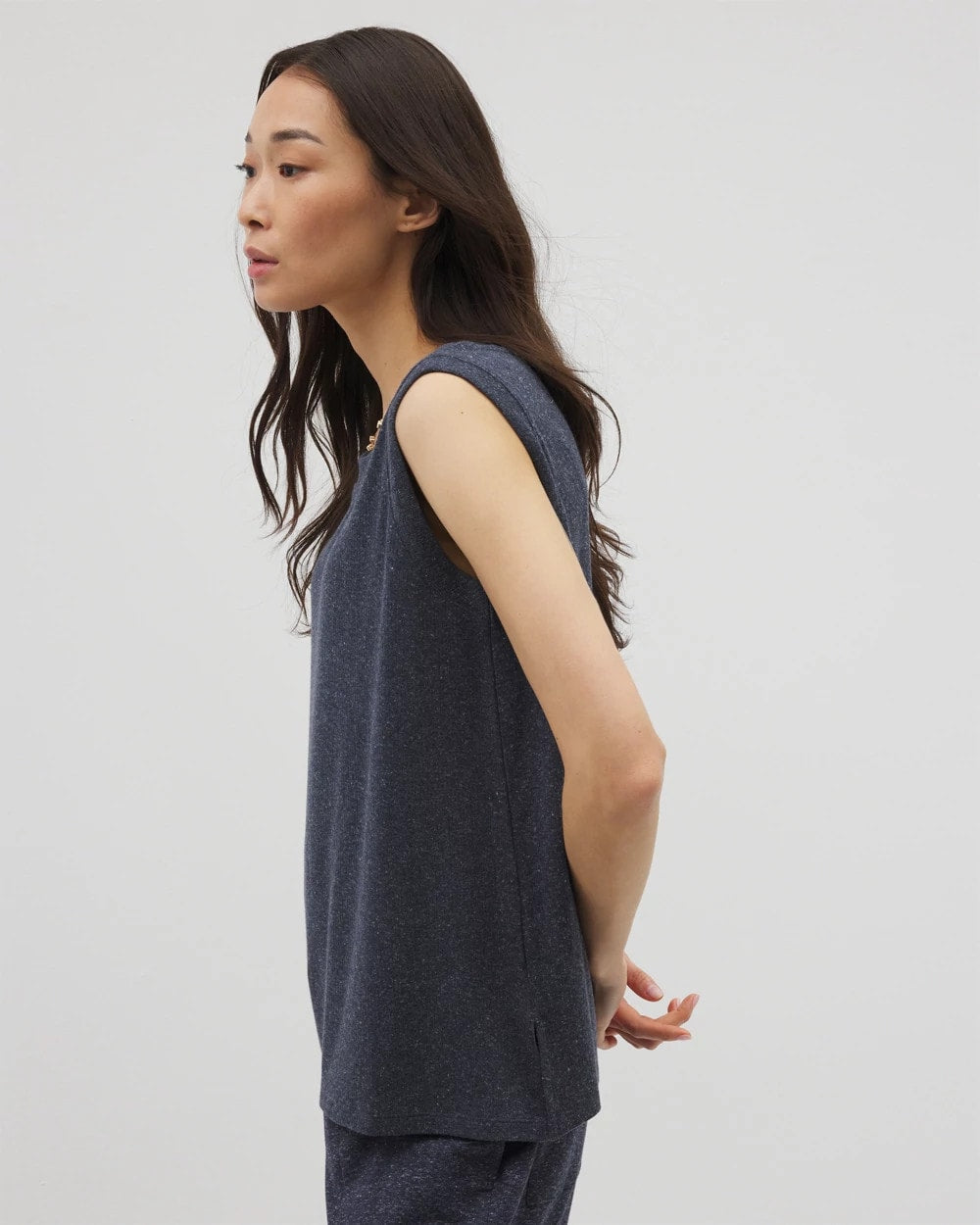 HEATHER ECLIPSE Rib Knit Sleeveless Top