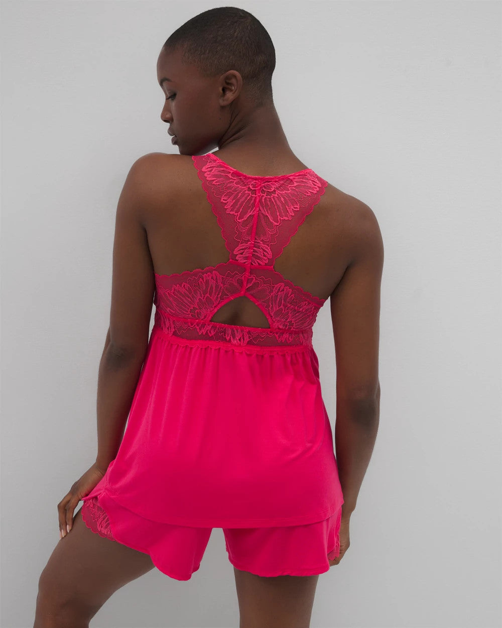 PERFECT PINK Soft Support Lace Pajama Cami