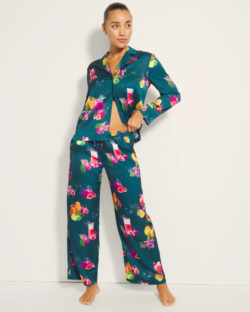 GETTIN FIGGY WITH IT TEAL Piped Pajama Pant