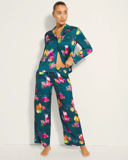 GETTIN FIGGY WITH IT TEAL Piped Pajama Pant