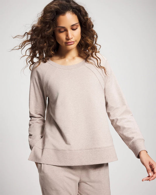 HEATHER MINK Essential Terry Crewneck Sweatshirt