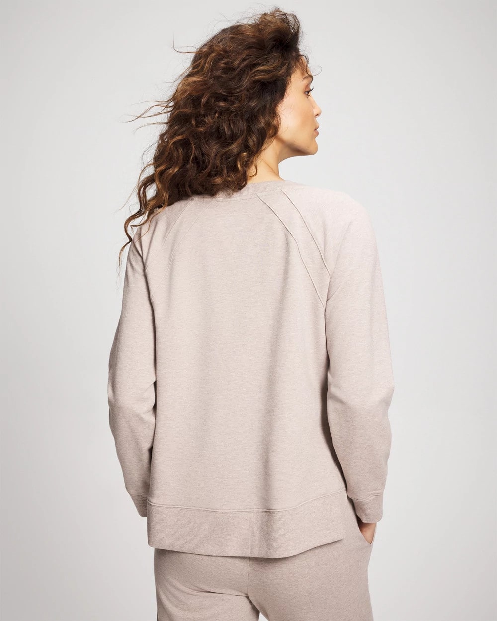 HEATHER MINK Essential Terry Crewneck Sweatshirt