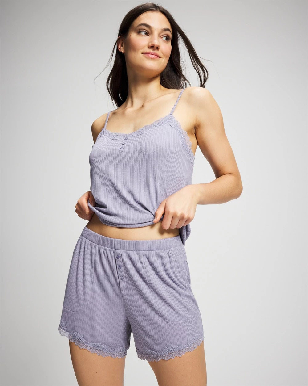 LAVENDER CLOUD Pointelle Pajama Short