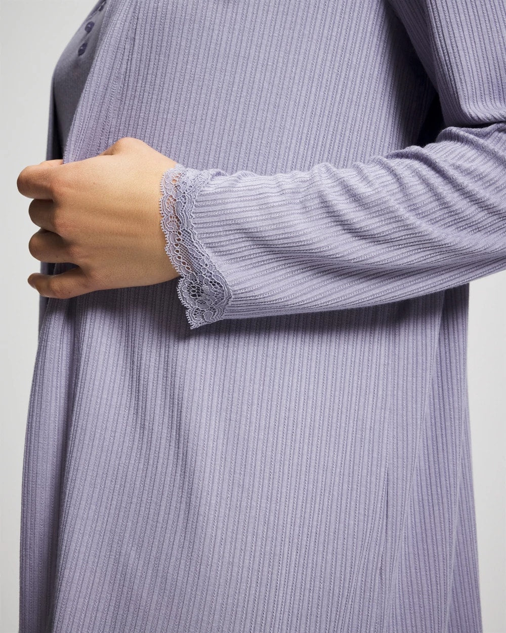 LAVENDER CLOUD Pointelle Pajama Cardi