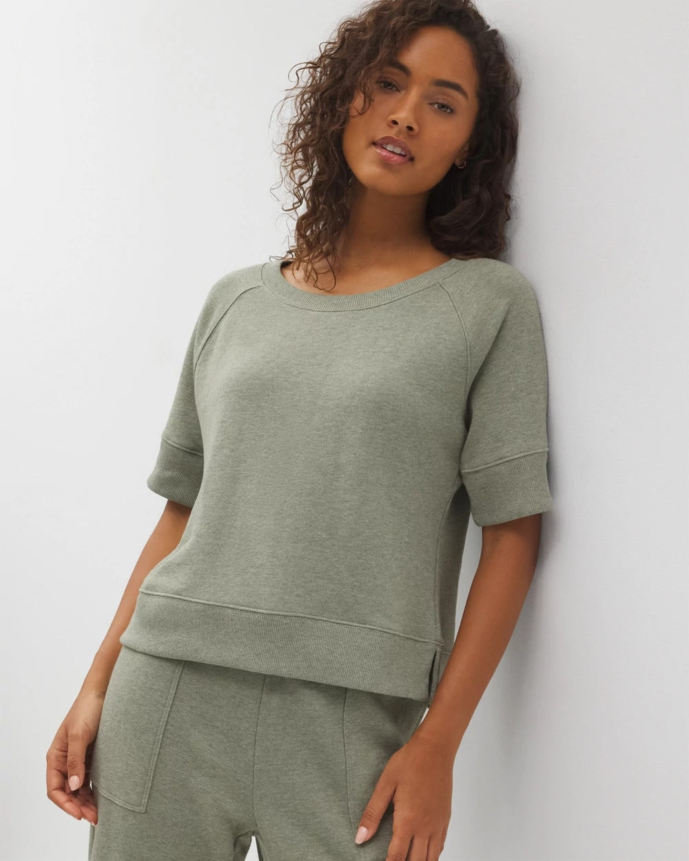 HEATHER HIGHLANDS Cotton Terry Dolman Top