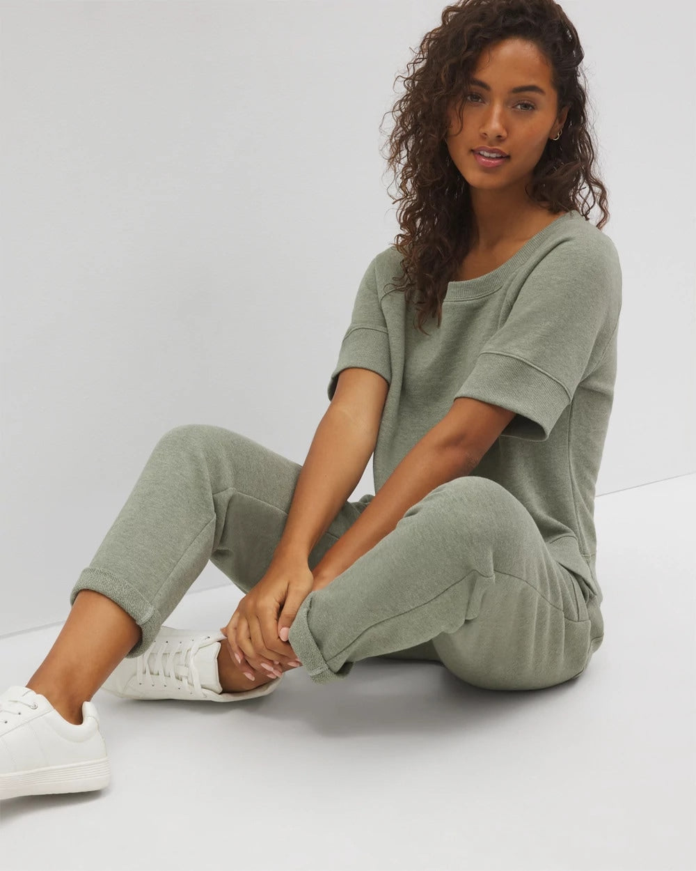 HEATHER HIGHLANDS Cotton Terry Dolman Top