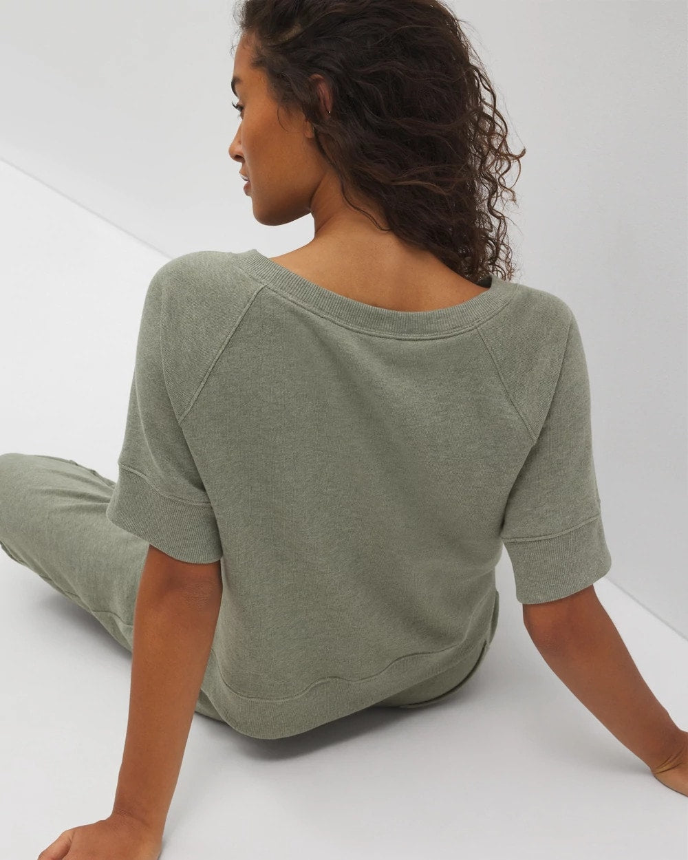 HEATHER HIGHLANDS Cotton Terry Dolman Top