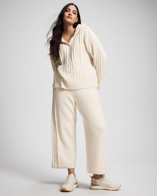 PARCHMENT Cable Knit Plush Ankle Pant
