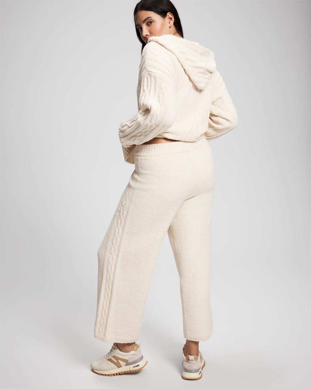 PARCHMENT Cable Knit Plush Ankle Pant