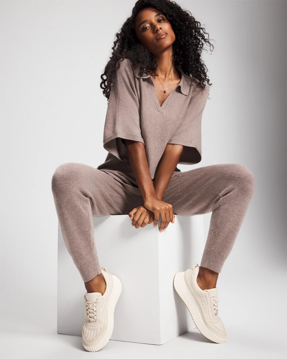 HEATHER FAWN Premier Knit Sweater Jogger