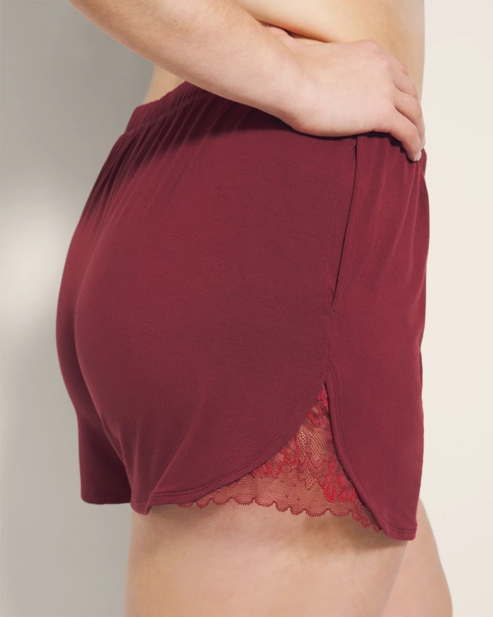 VERMILLION Lace Trim Pajama Shorts