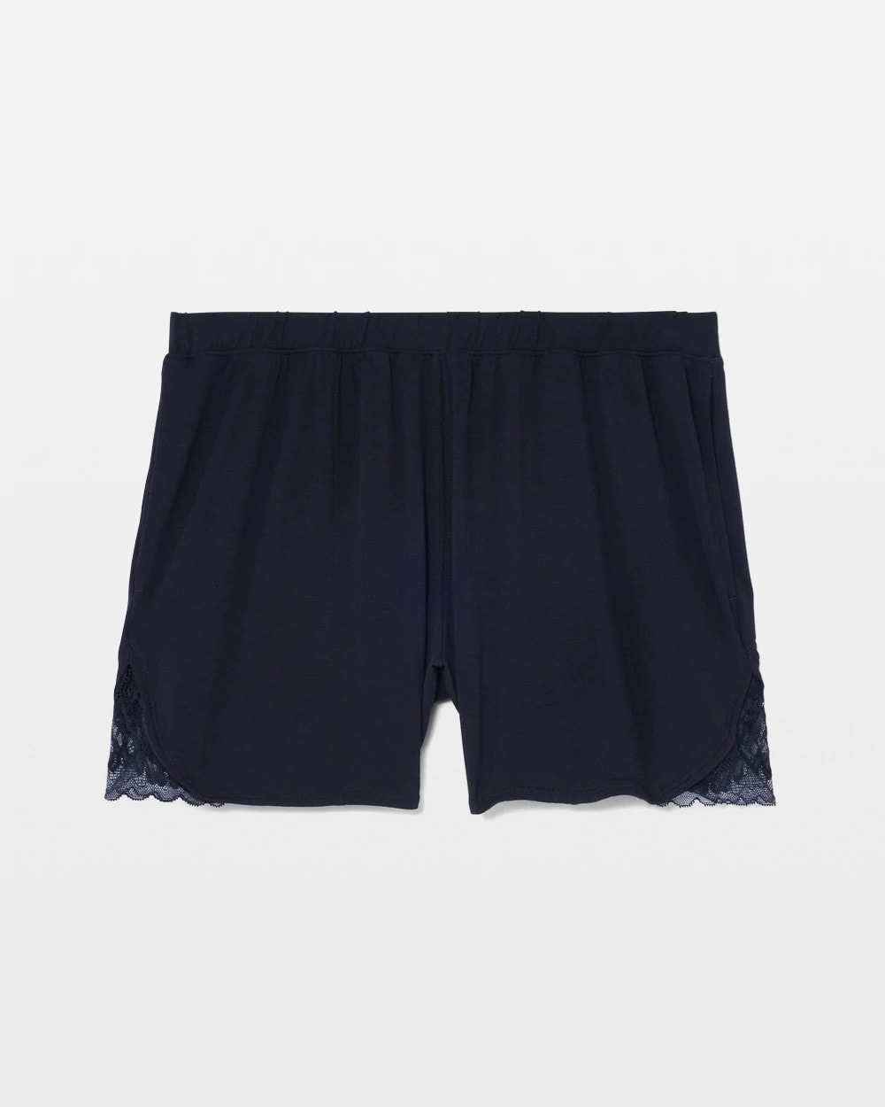 NIGHTFALL NAVY Lace Trim Pajama Shorts