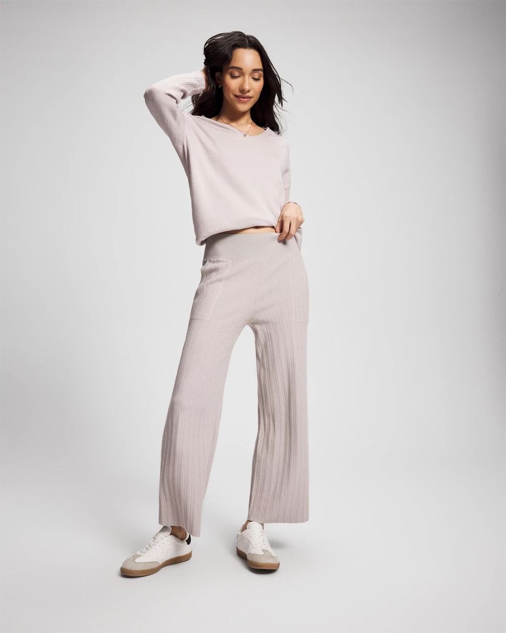 GRAY GLASS Premier Knit Rib Straight Leg Pant
