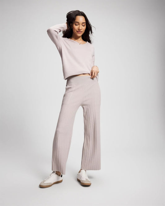 GRAY GLASS Premier Knit Rib Straight Leg Pant