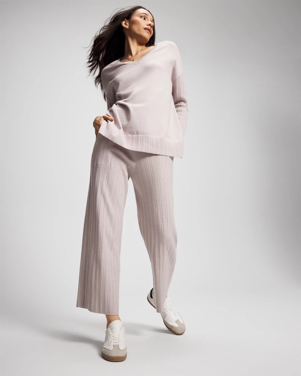 GRAY GLASS Premier Knit Rib Straight Leg Pant