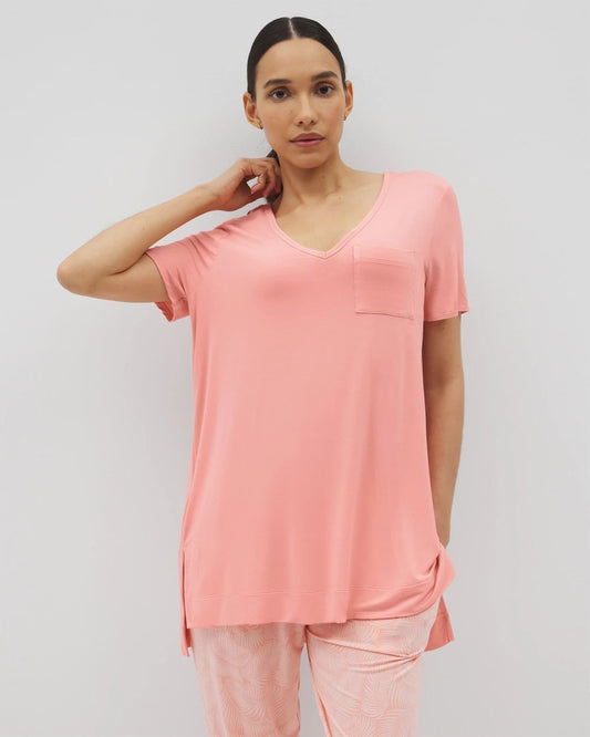 PALOMA GLOW Short Sleeve Pajama Tunic Tee