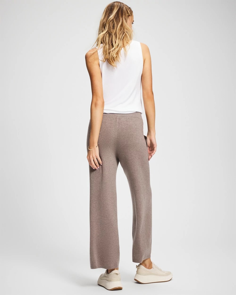 HEATHER FAWN Premier Knit Sweater Wide Leg Pant