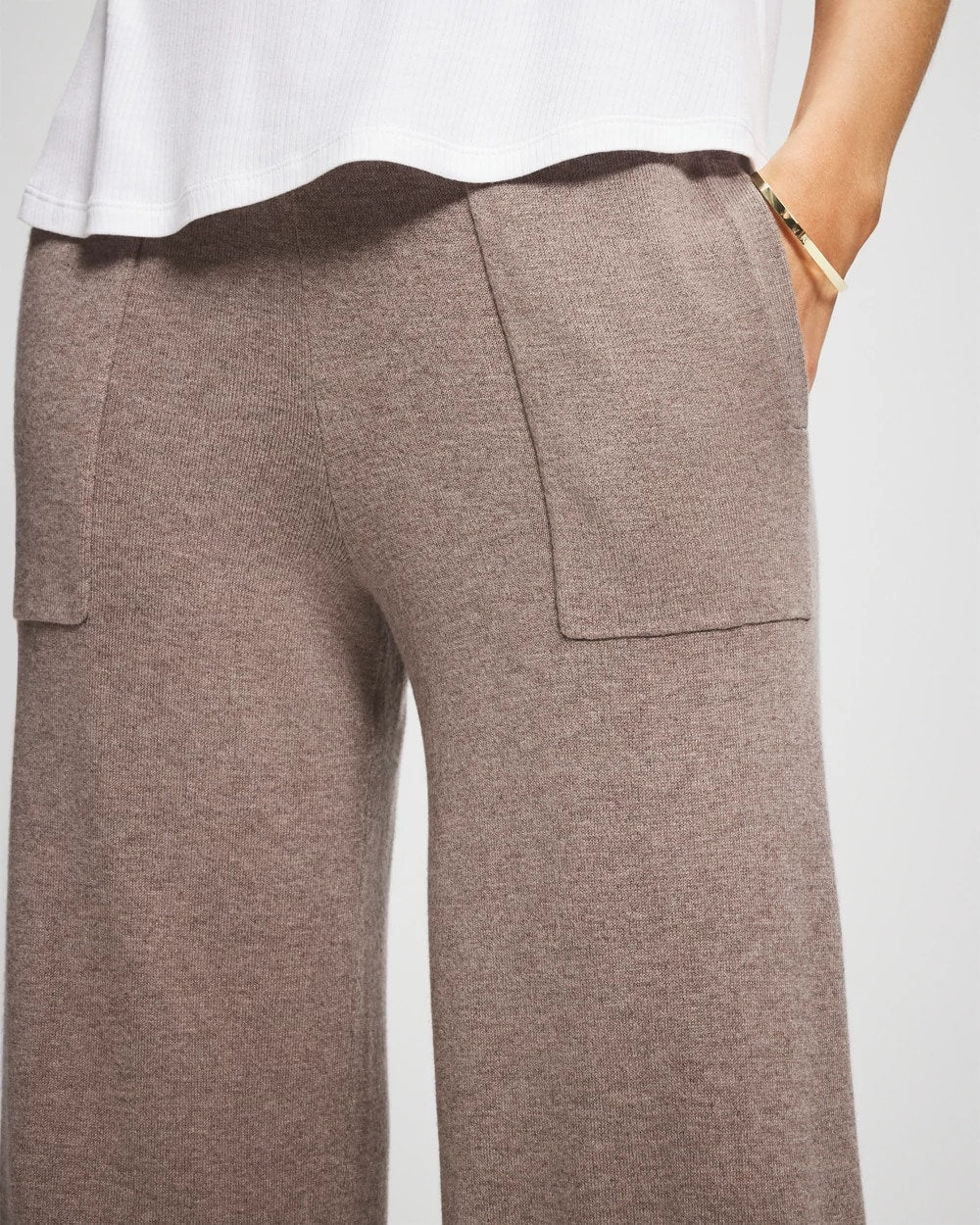 HEATHER FAWN Premier Knit Sweater Wide Leg Pant