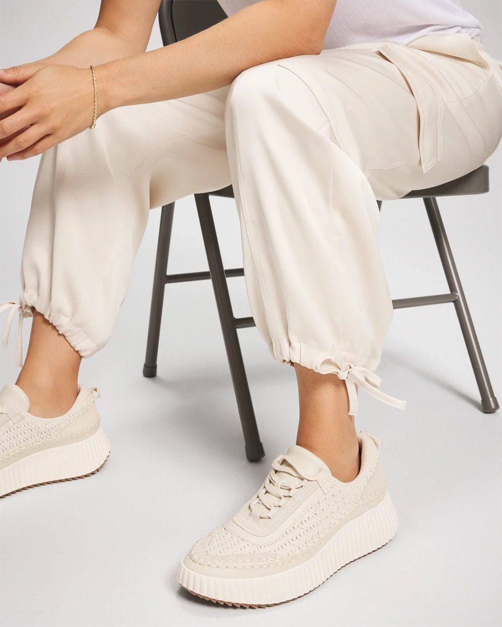 PARCHMENT Satin Relaxed Cargo Pant