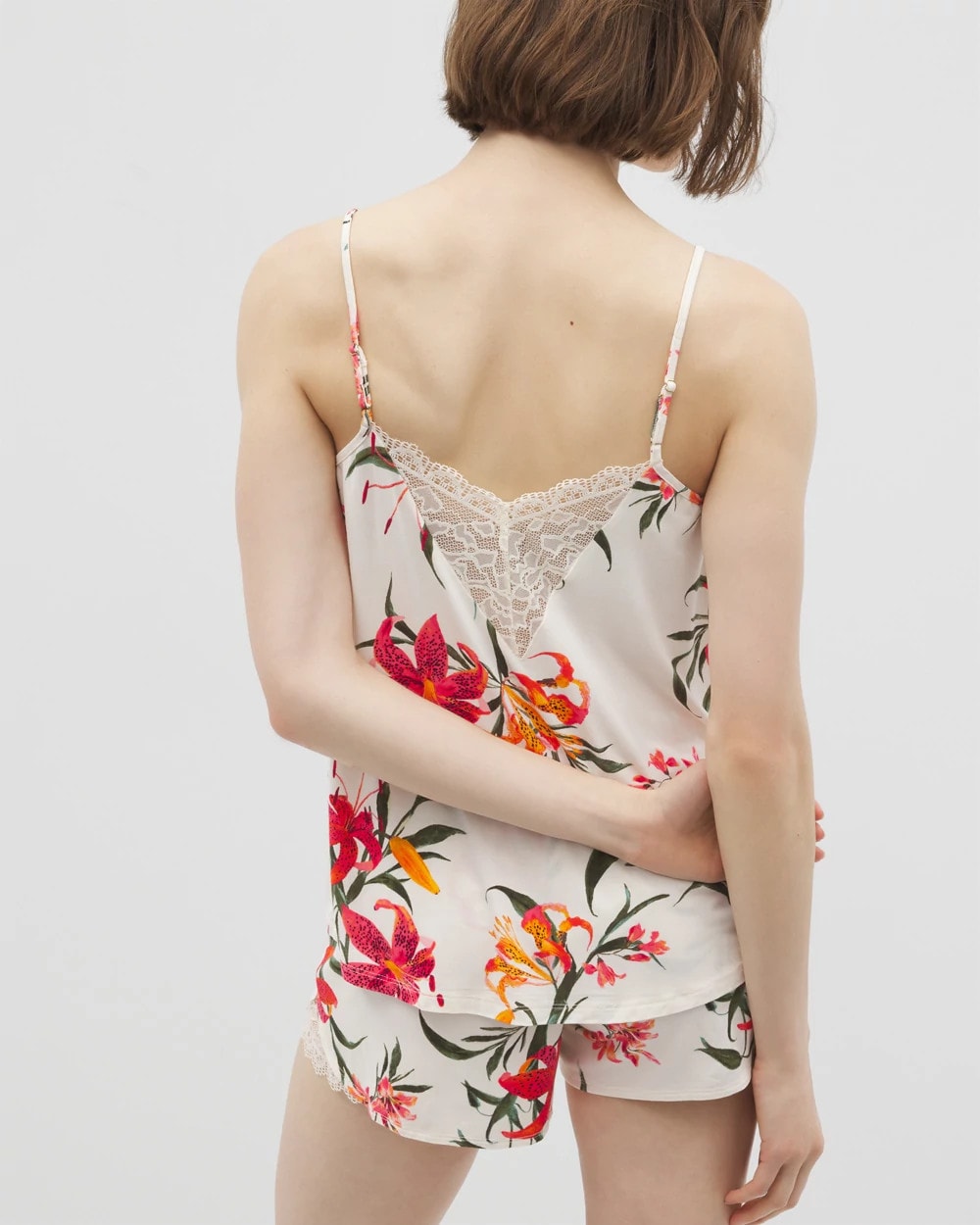 LE TIGRE FLORA CHAMPAGNE Lace Trim Pajama Cami