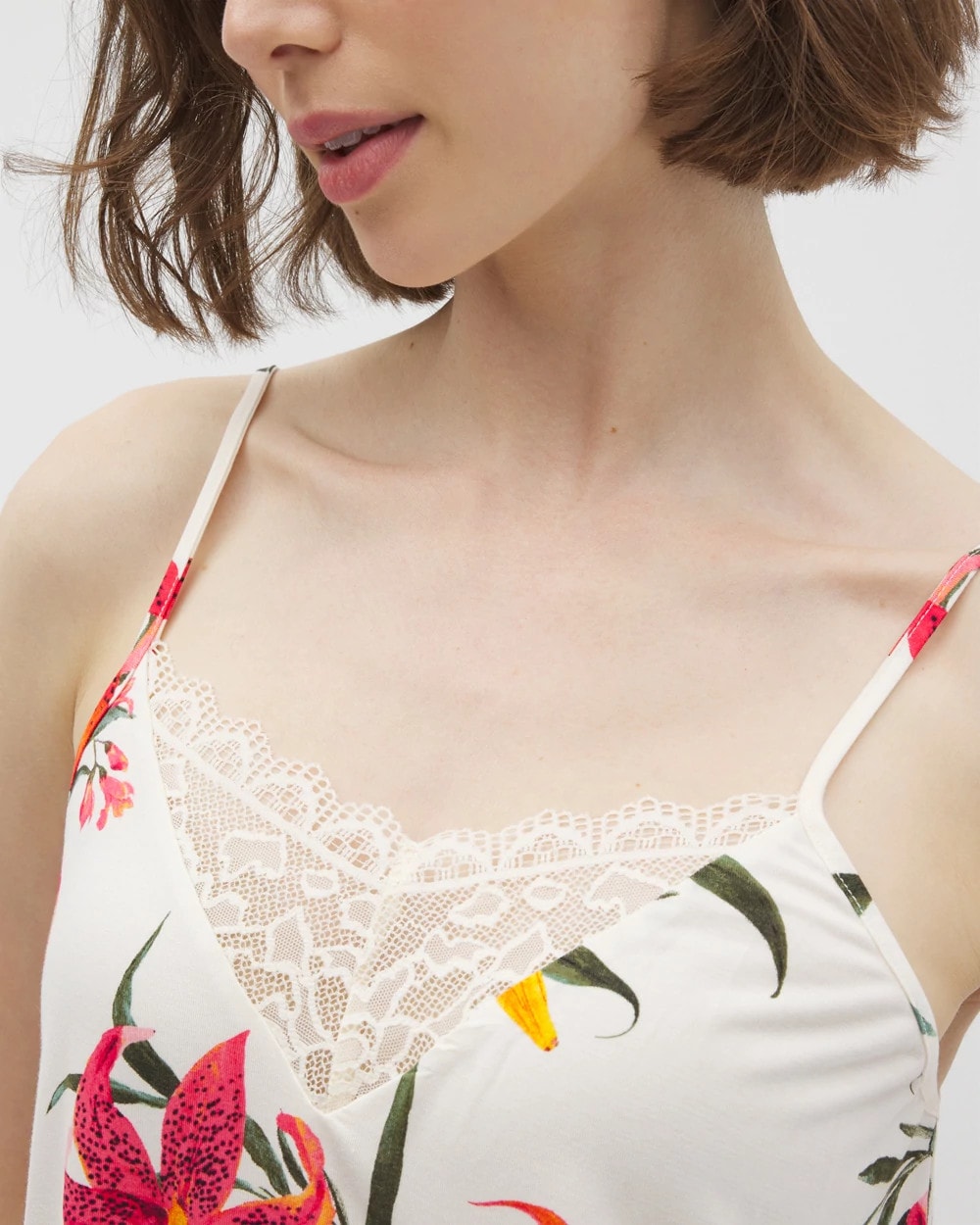 LE TIGRE FLORA CHAMPAGNE Lace Trim Pajama Cami