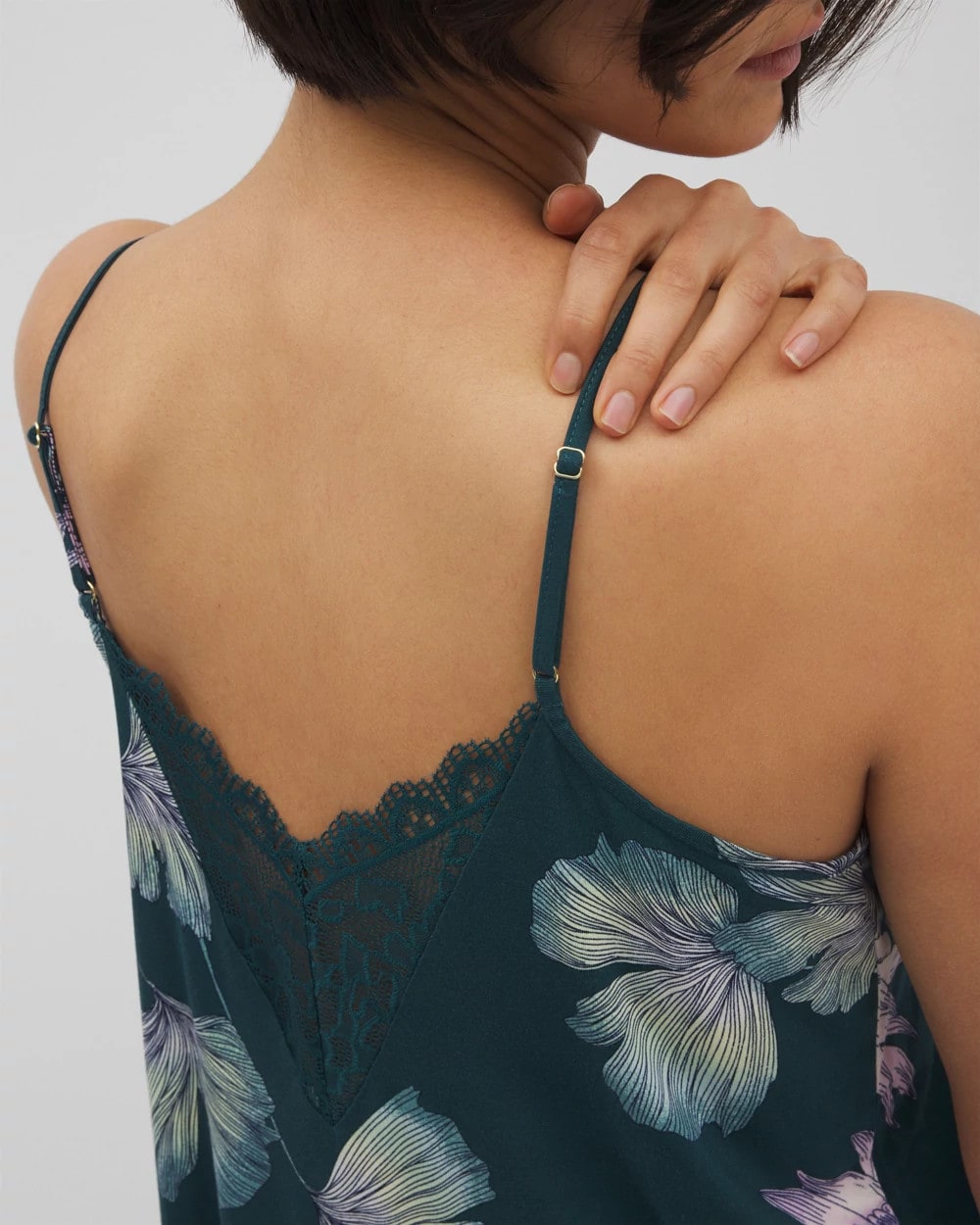 HAVEN BOTANICAL DARK SEA Lace Trim Pajama Cami