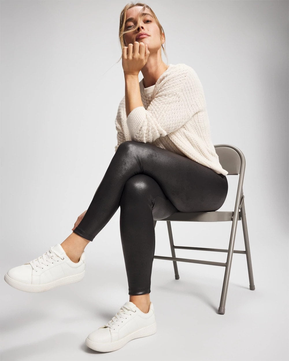 BLACK High Waist Faux Leather Legging