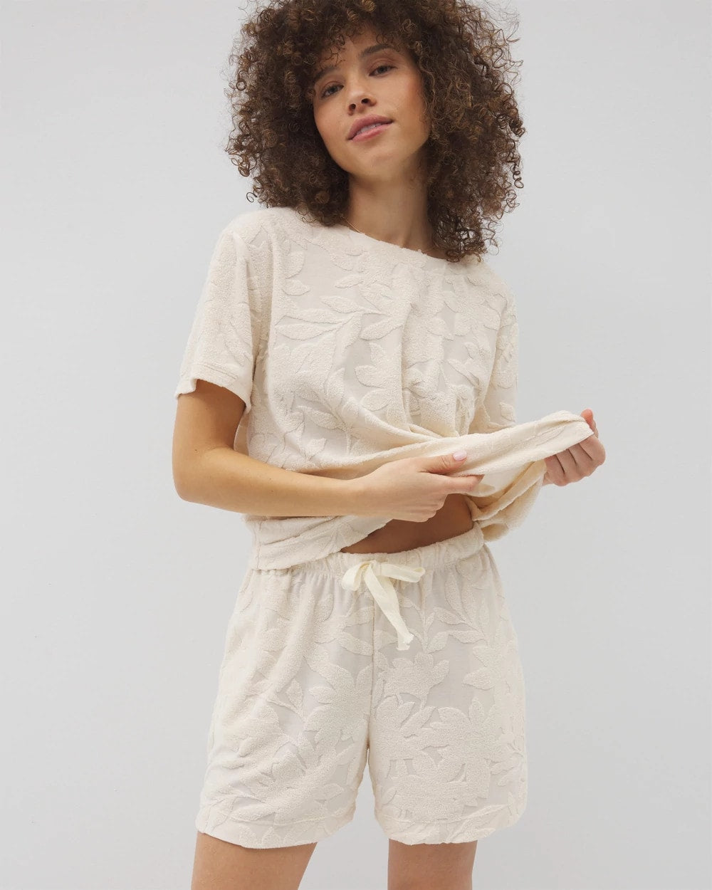 PARCHMENT Jacquard Terry 5 Inch Short