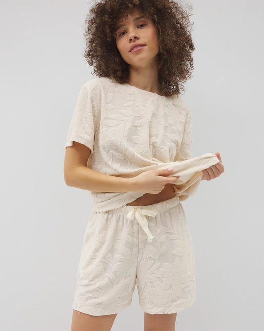 PARCHMENT Jacquard Terry 5 Inch Short