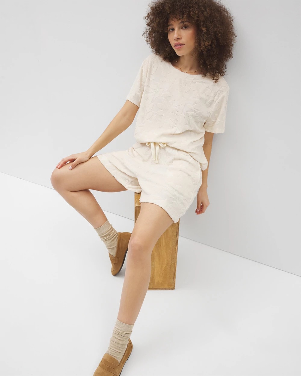 PARCHMENT Jacquard Terry 5 Inch Short