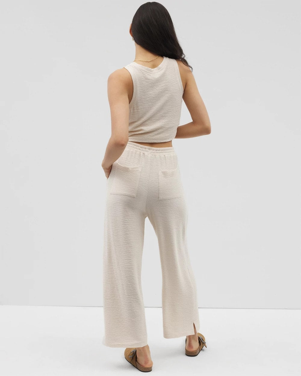 PARCHMENT Crinkle Knit Wide Leg Pant