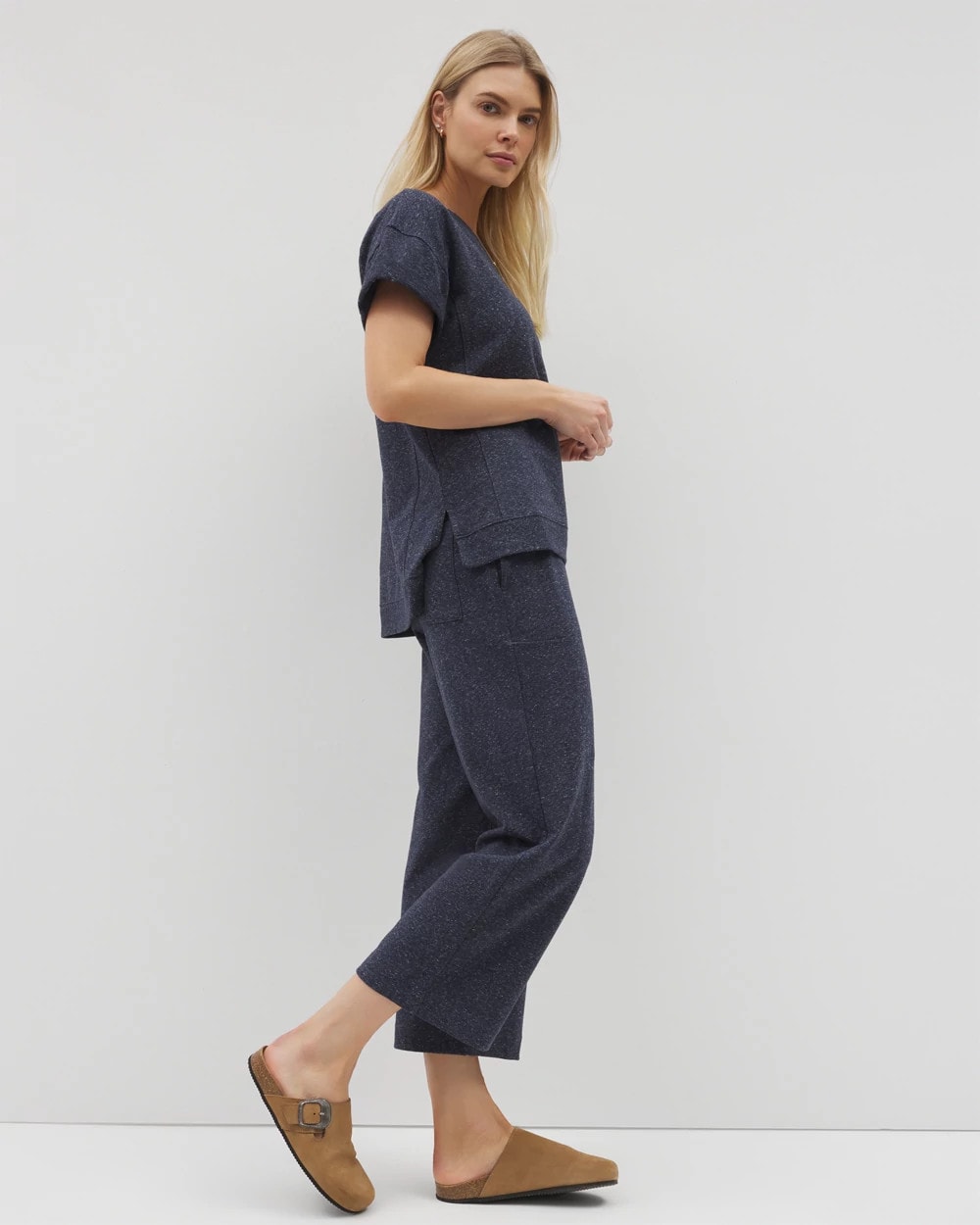 HEATHER ECLIPSE Wide Leg Crop Pant