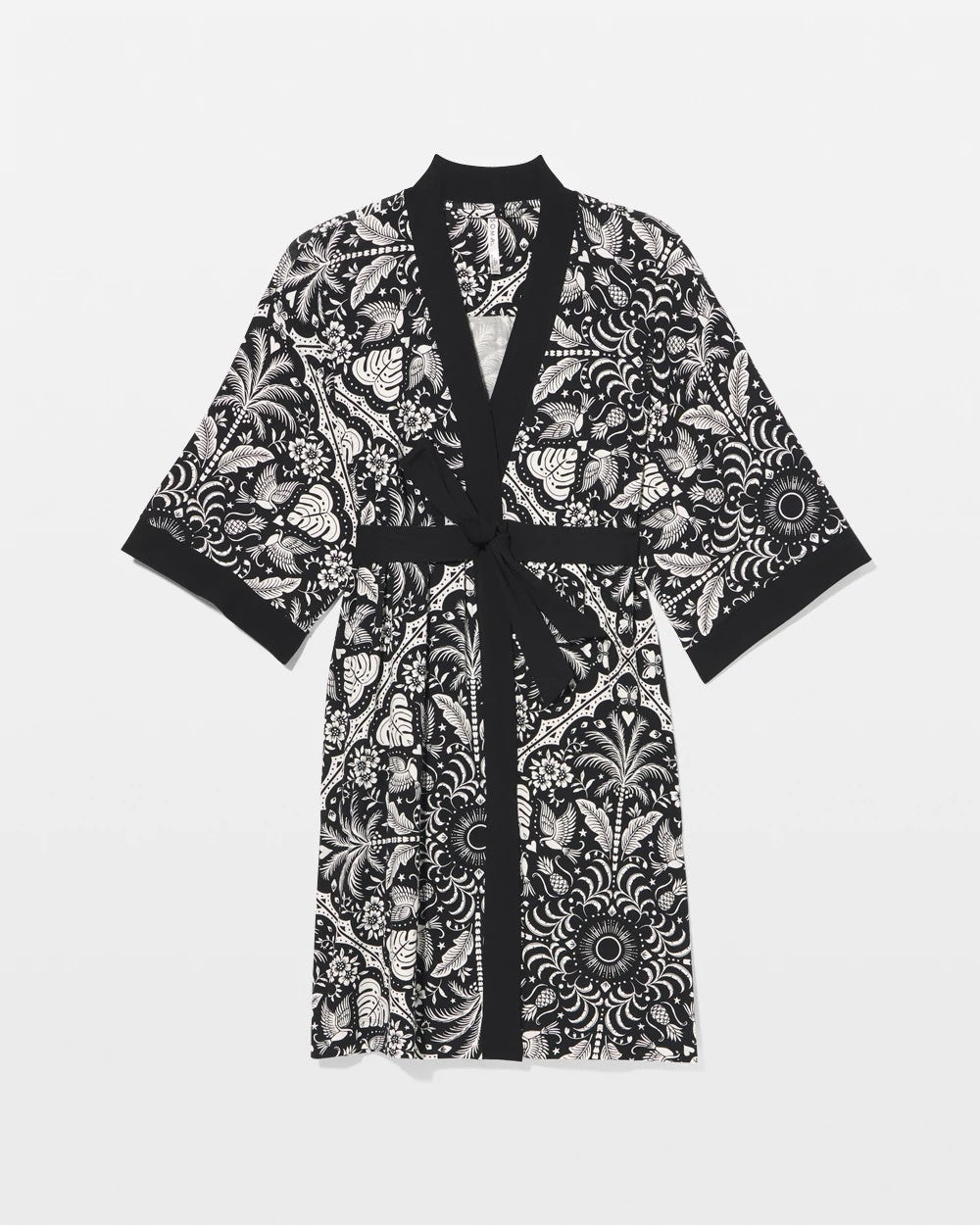 AMAZONIA TILE BLACK Short Robe