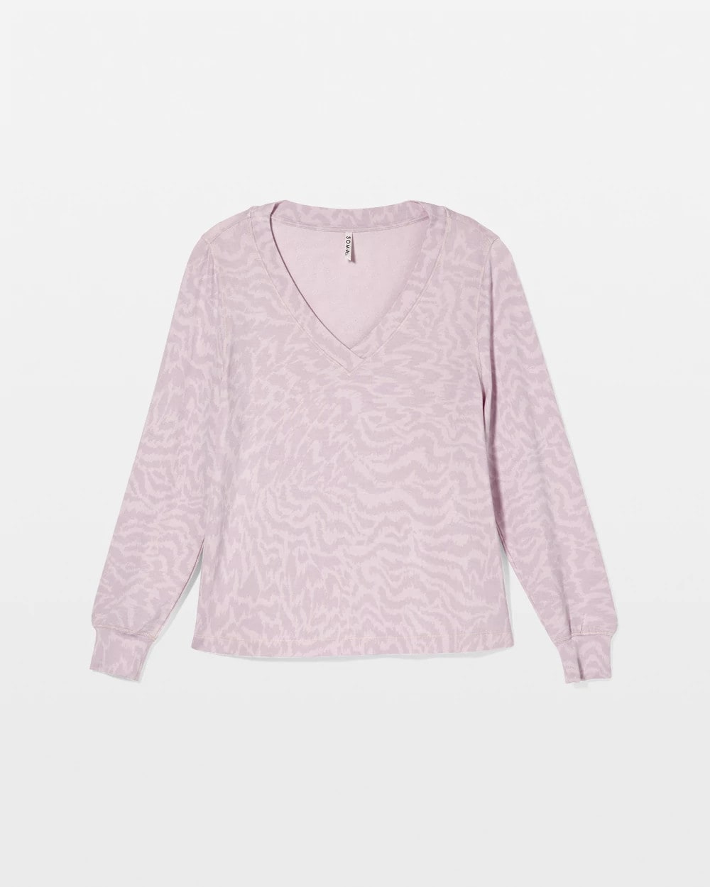 CANT BE TAMED LILAC Long-Sleeve V-Neck Pajama Top