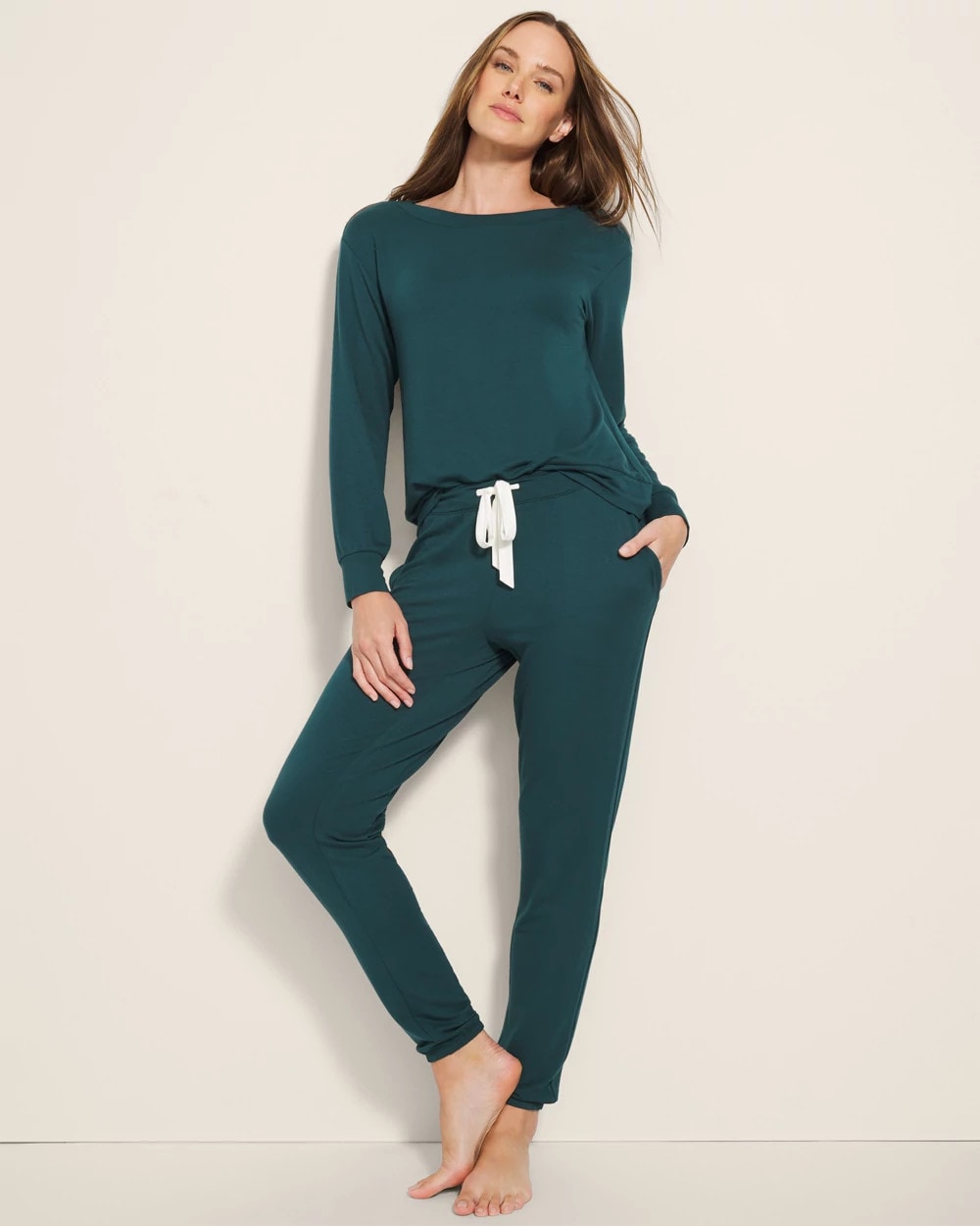 DEEP TEAL Banded Ankle Pajama Pant