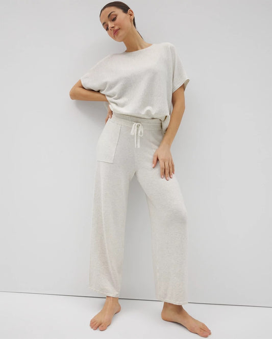 HEATHER CRYSTAL Sweater Wide-Leg Crop Pant