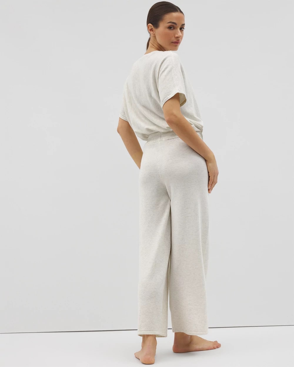 HEATHER CRYSTAL Sweater Wide-Leg Crop Pant