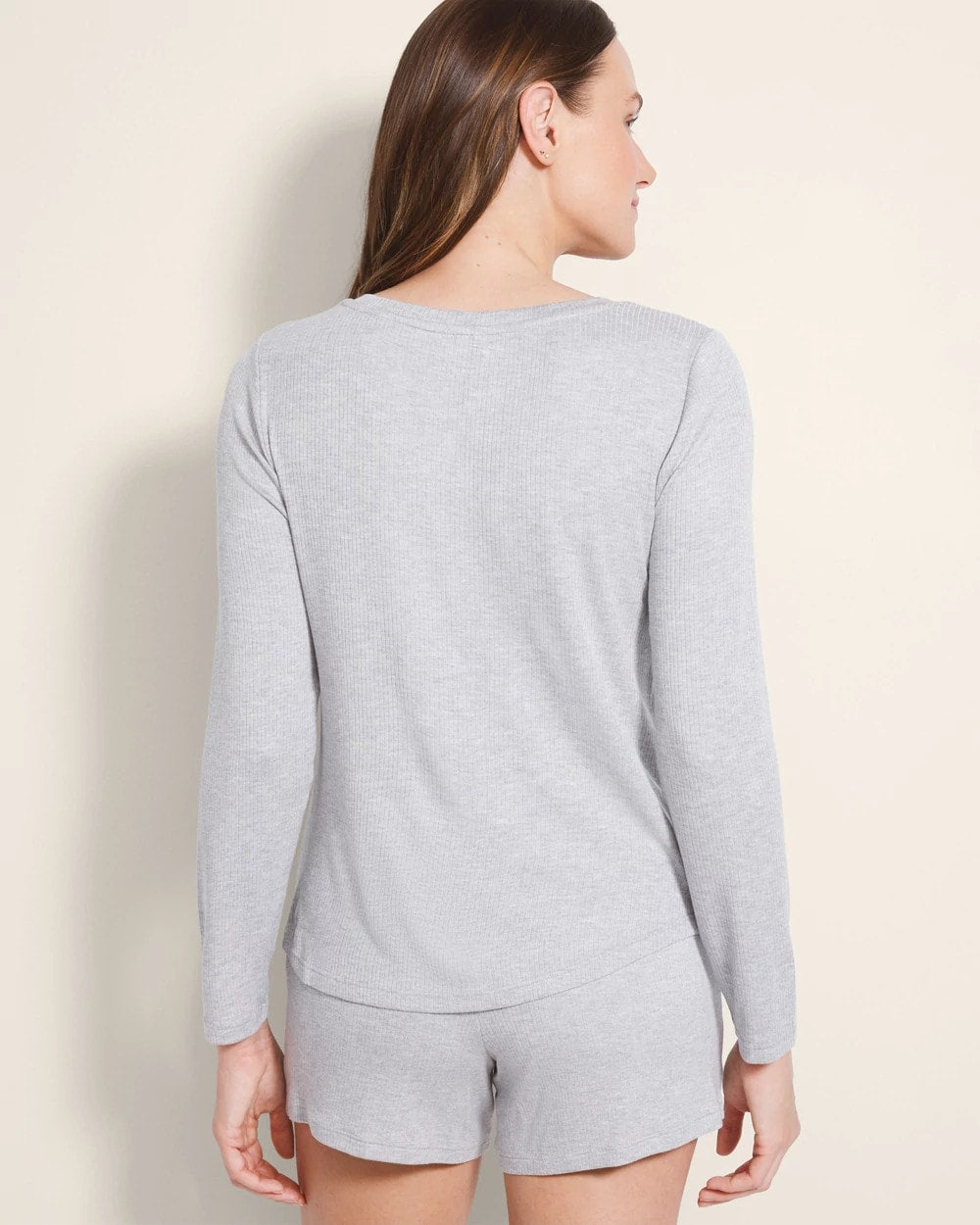 HEATHER OPAL GRAY Long-Sleeve Pajama Henley