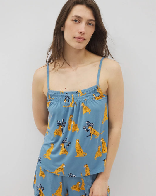 FELINE FUN BLUE HEAVEN Smocked Pajama Cami