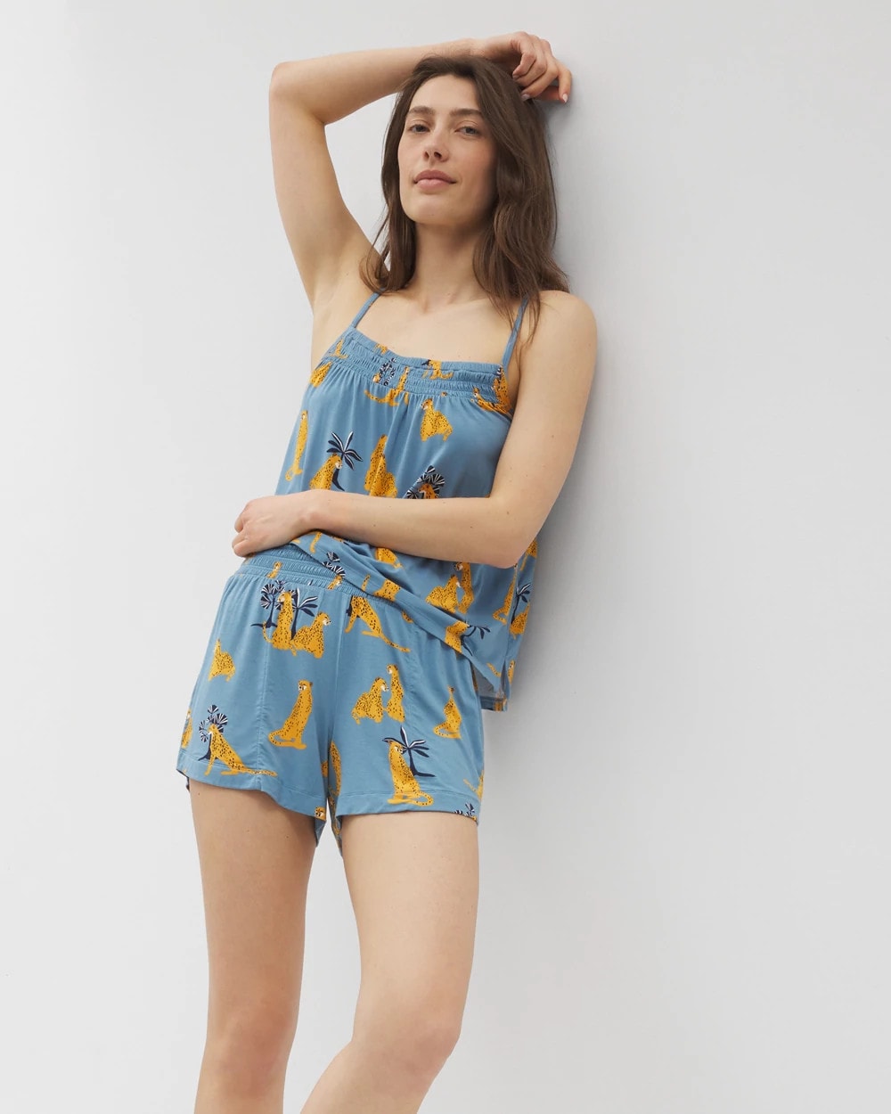 FELINE FUN BLUE HEAVEN Smocked Pajama Cami