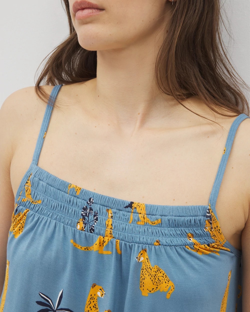 FELINE FUN BLUE HEAVEN Smocked Pajama Cami