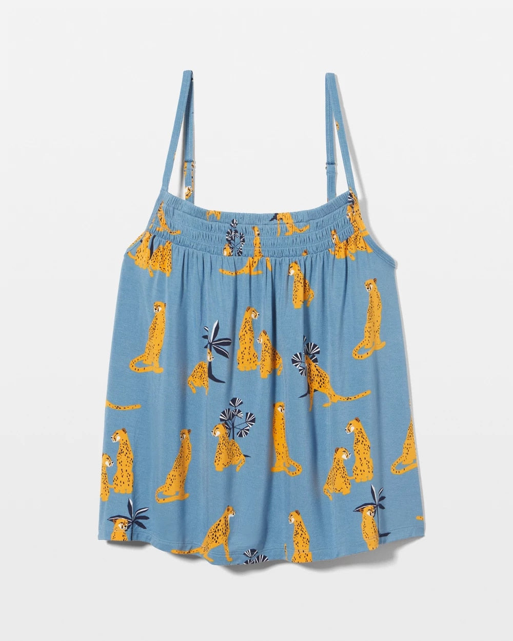 FELINE FUN BLUE HEAVEN Smocked Pajama Cami