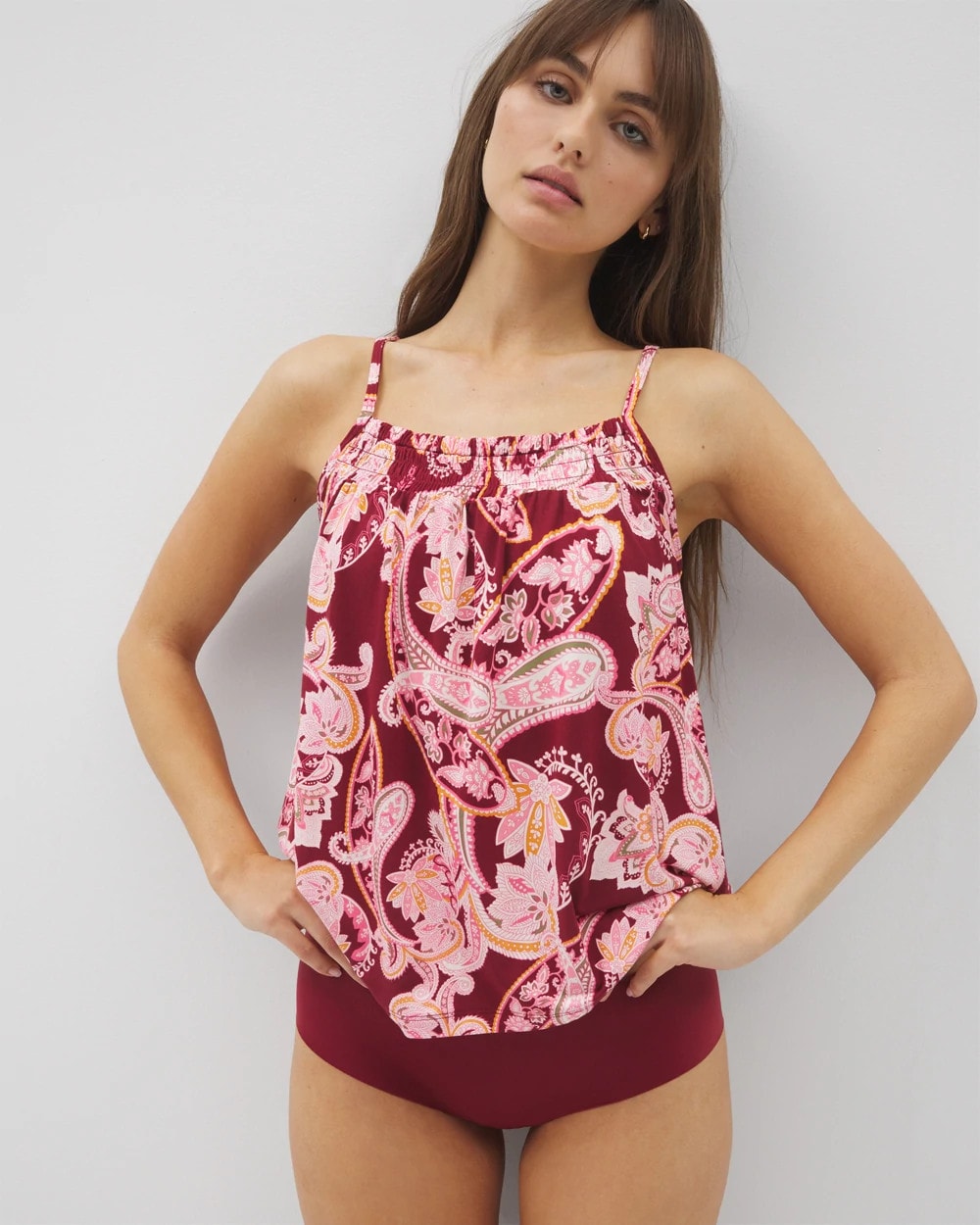 KASHMIR PAISLEY KISS Smocked Pajama Cami