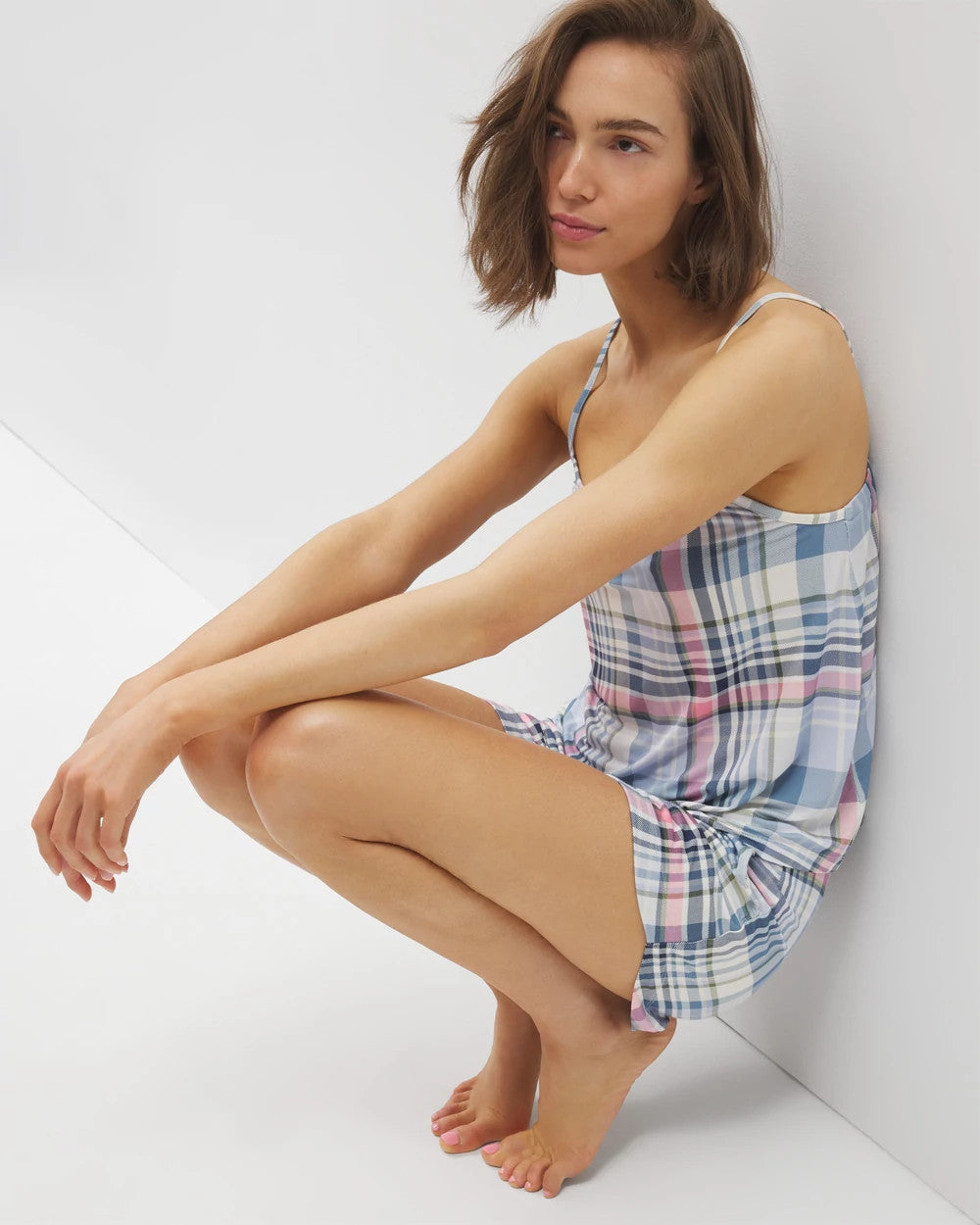VILLA PLAID OCEAN AIR Cool Nights Pajama Cami